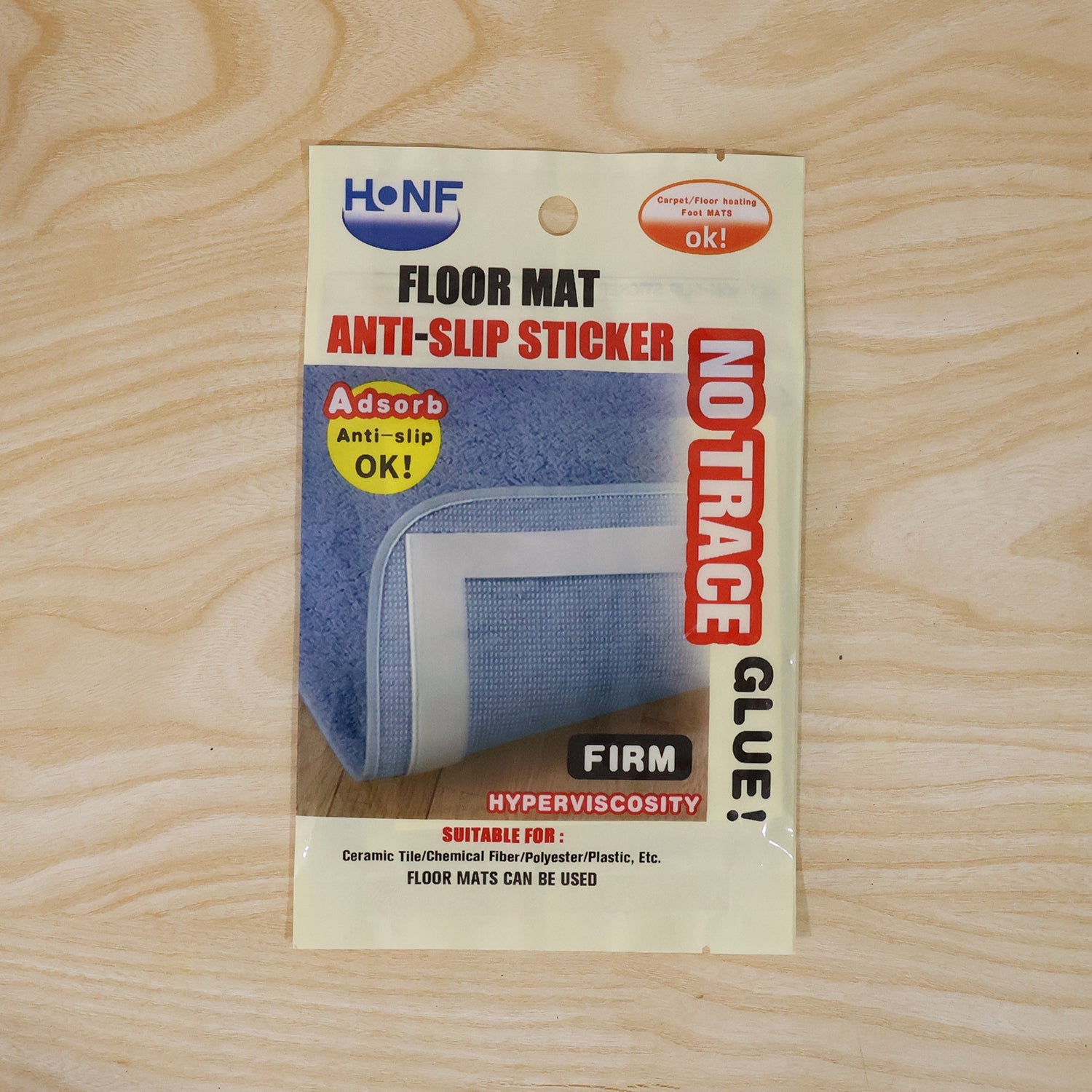 Wukusy anti-slip mat grippers reusable floor fixing stickers securing mats on smooth surfaces for safety.