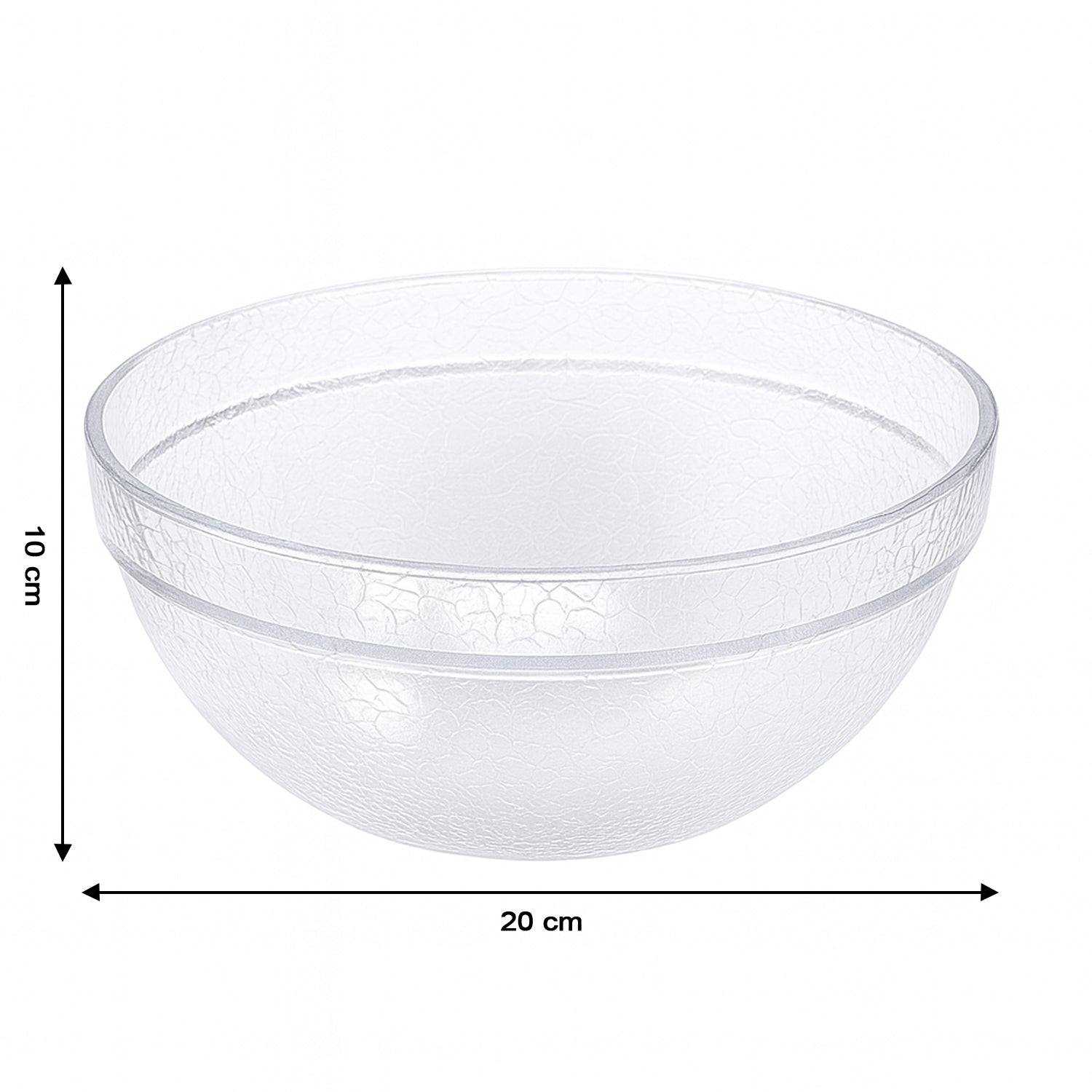 Transparent Wukusy Idli mixing and serving bowl made of textured plastic, ideal for kitchen use.