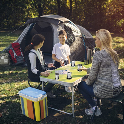 Wukusy 2-in-1 camping folding cup with keychain, compact portable stainless steel travel mug for outdoor use