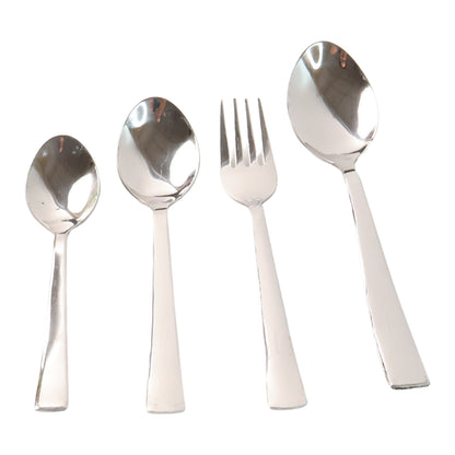 Wukusy Apex Premium Stainless Steel Cutlery 16-piece set with forks, knives, spoons, and teaspoons for home and kitchen use