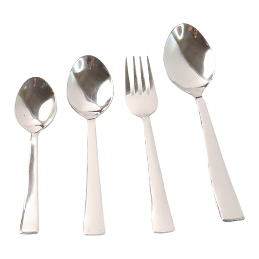 Wukusy Apex Premium Stainless Steel Cutlery 16-piece set with forks, knives, spoons, and teaspoons for home and kitchen use