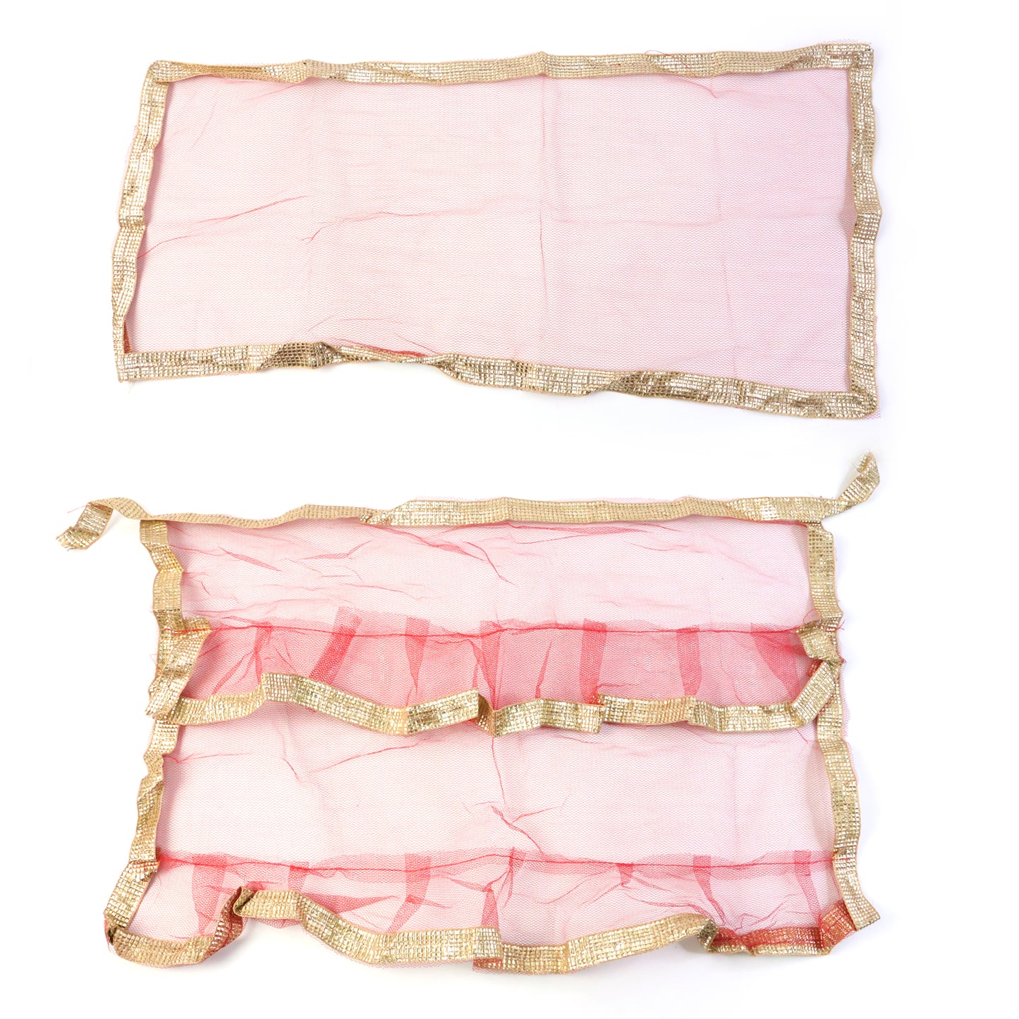 Wukusy Premium Tulsi Vastra Pooja Cloth 2-piece set, traditional fabric for home prayer and religious rituals, detailed and vibrant.
