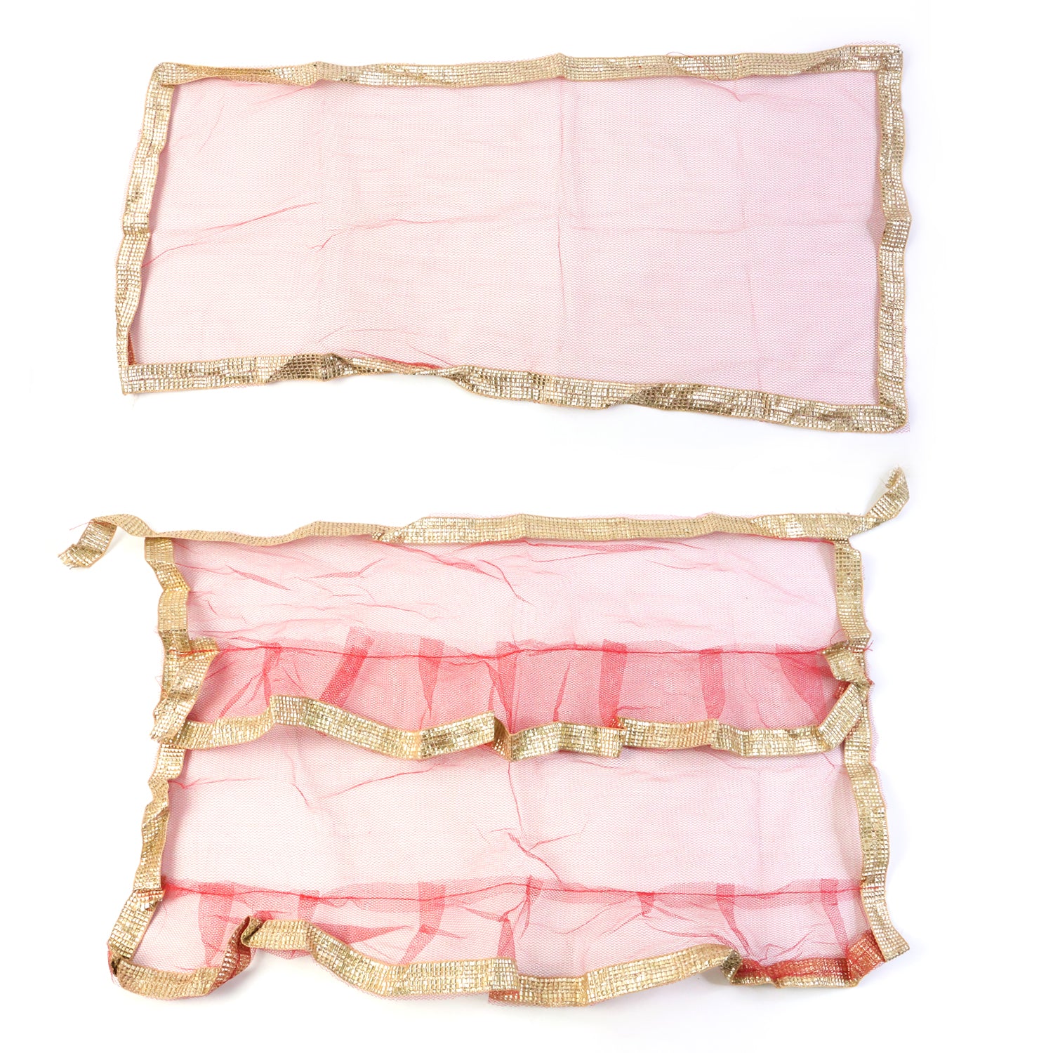 Wukusy Premium Tulsi Vastra Pooja Cloth 2-piece set, traditional fabric for home prayer and religious rituals, detailed and vibrant.
