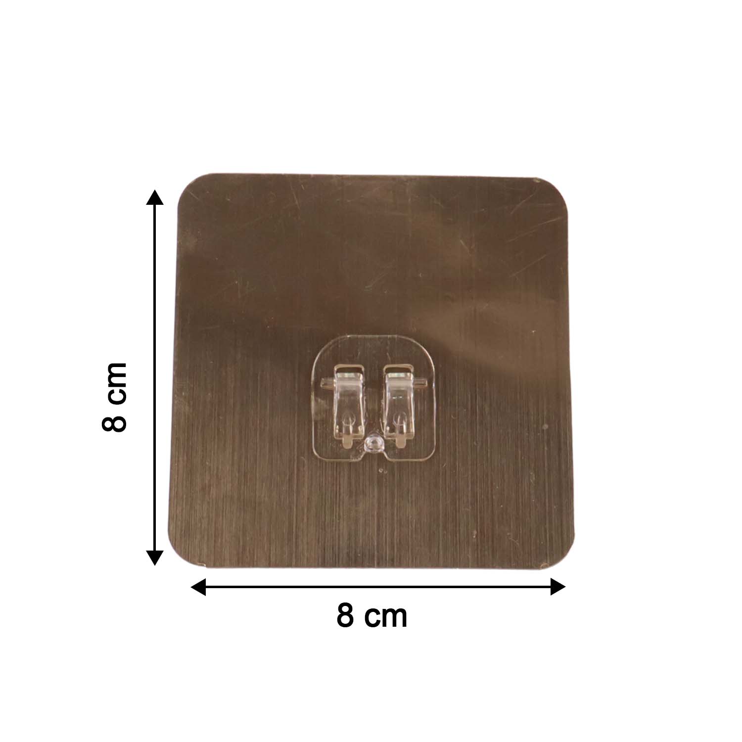 Heavy-duty plastic wall hook by Wukusy, self-adhesive, 8x8 cm, perfect for home and kitchen organization.