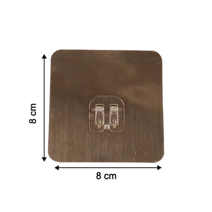 Heavy-duty plastic wall hook by Wukusy, self-adhesive, 8x8 cm, perfect for home and kitchen organization.