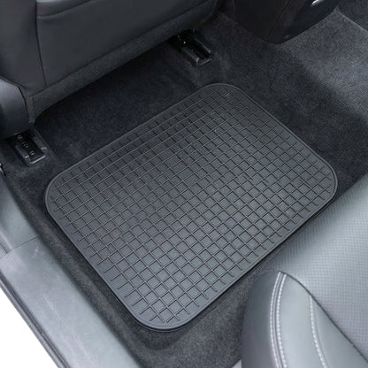 Wukusy universal heavy duty car floor mat set with four durable rubber mats for front and back vehicle floors.