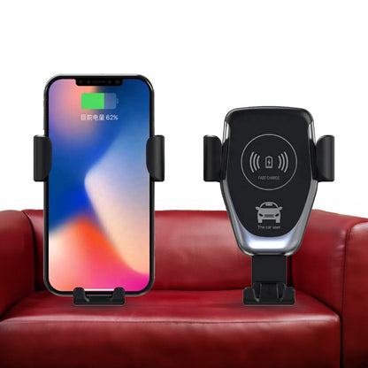 Wukusy 7042 wireless car phone holder and charger with gravity auto clamp, 10W fast charging, 360° rotation, air vent mount
