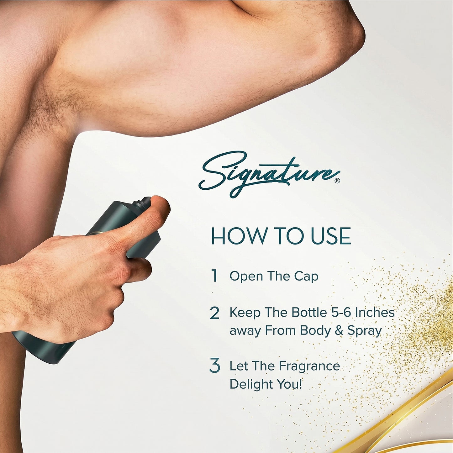 Wukusy Signature Cocktail deodorant body spray 200ml bottle with a sleek design and label, ready for freshening up.