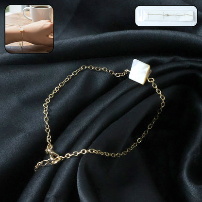 Elegant adjustable chain bracelet by Wukusy featuring mixed design elements, perfect for stylish accessory wear.