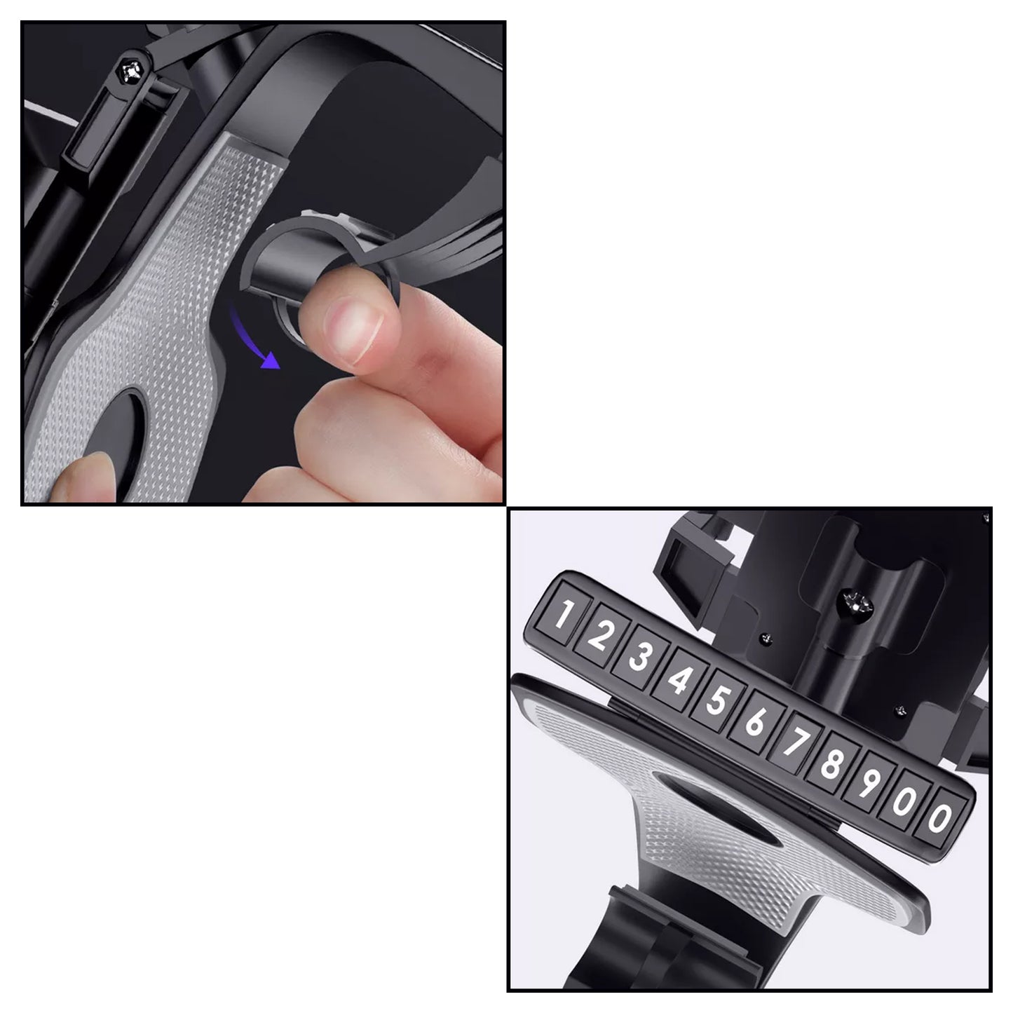 Wukusy 6281 car mobile phone holder mount with 360-degree rotation, stable one-hand operation, compatible with car dashboard.