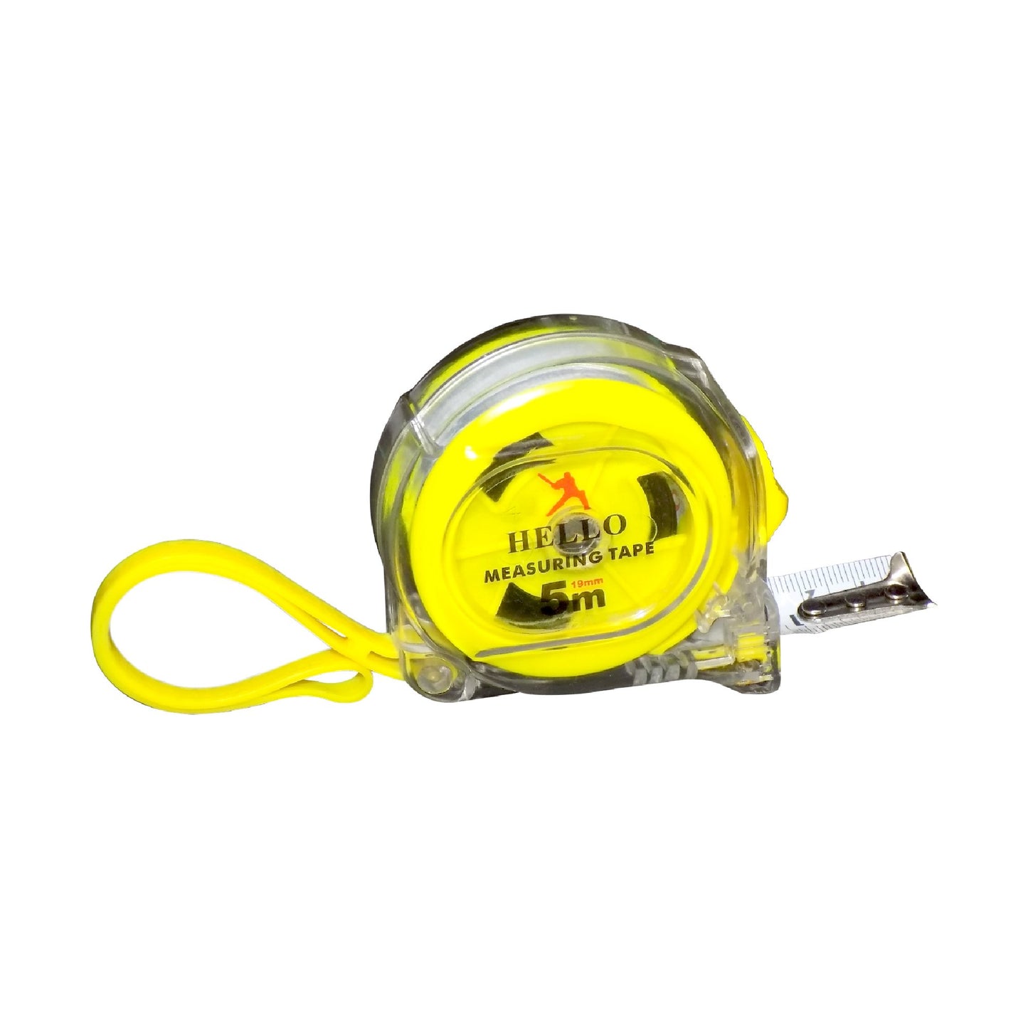 Wukusy 1685 professional measuring tape, 5 meters long, with yellow and black casing, showing measurement markings