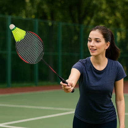 Set of 10 Wukusy premium plastic badminton shuttlecocks with white feathers for outdoor and indoor play.