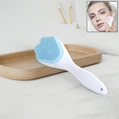Wukusy silicone face scrubber and exfoliating brush for gentle handheld facial cleansing and skin exfoliation.