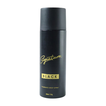Wukusy Signature Premium Black Fragrance Body Spray 200ml bottle with sleek black packaging and spray nozzle.