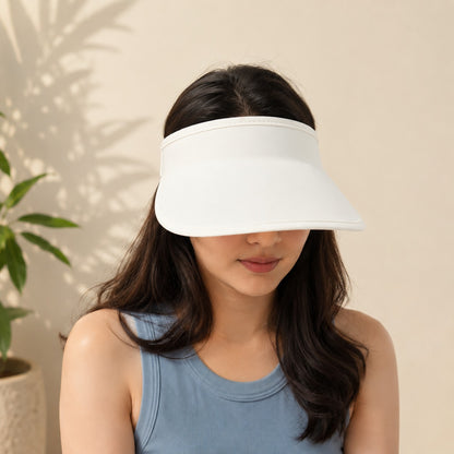 Wukusy women's adjustable wide brim sun visor cap in random color, perfect for outdoor summer protection.