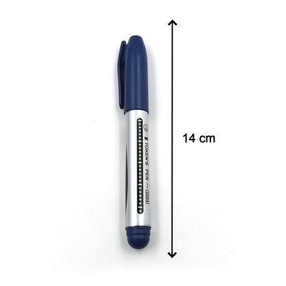 Wukusy 10-piece blue marker and pen set for whiteboards, ideal for classroom studies and teaching in schools and institutes.