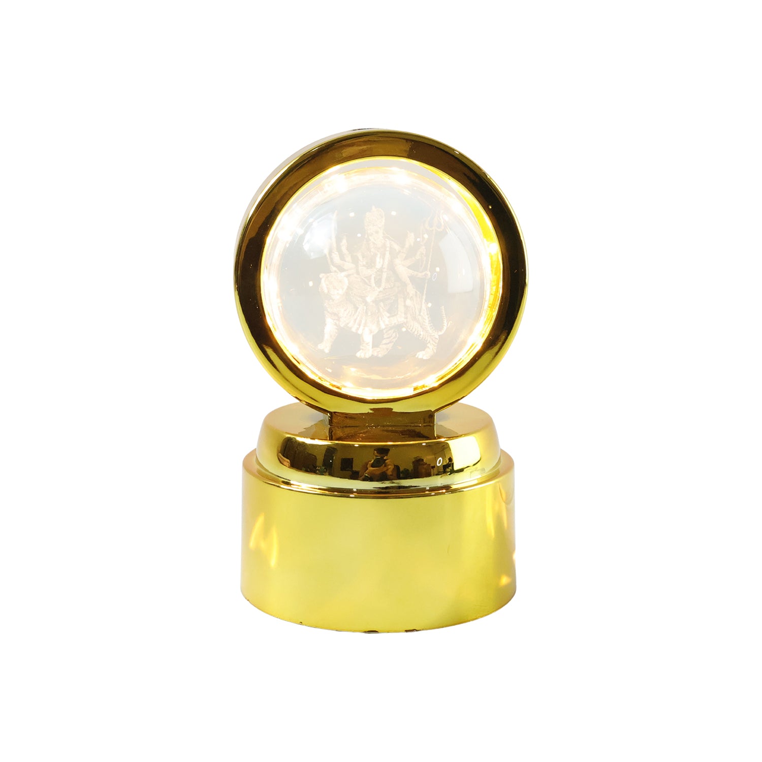 Wukusy 3D crystal ball LED night lamp featuring a goddess design, illuminated decorative light for bedroom or living space.