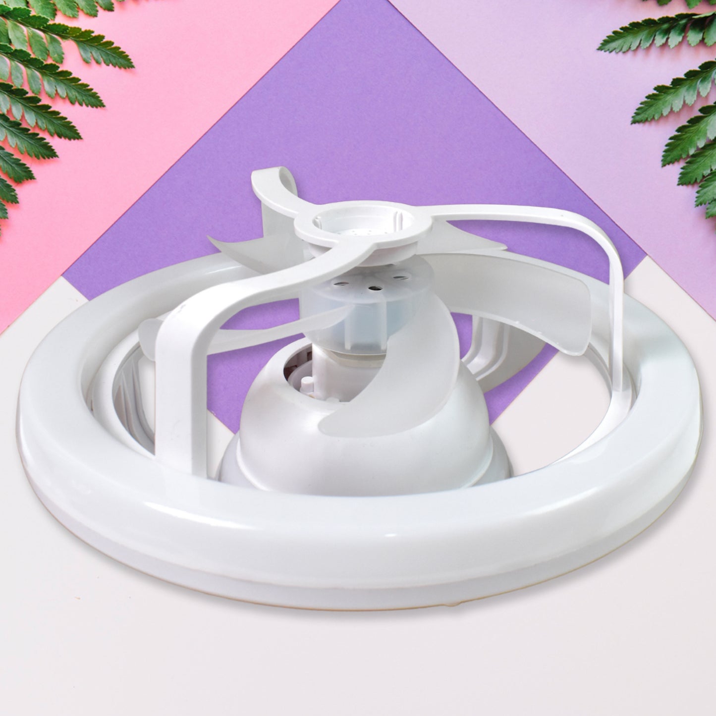 Wukusy 360 rotation office ceiling fan with light and remote control, featuring modern design and adjustable fan and light settings.