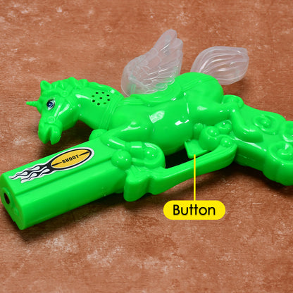 Wukusy 4411 musical laser light effect gun toy for kids, featuring colorful lights and playful design for outdoor fun