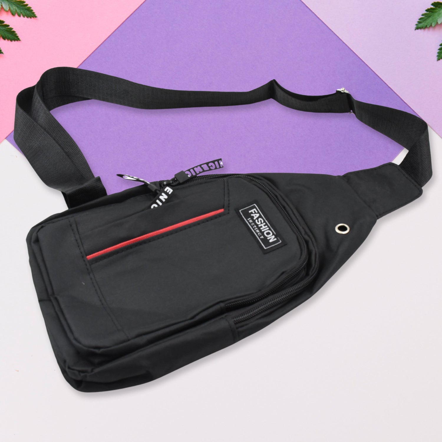 Wukusy waterproof anti-theft cross-body waist bag with USB charging port and earphone hook for travel and casual use.