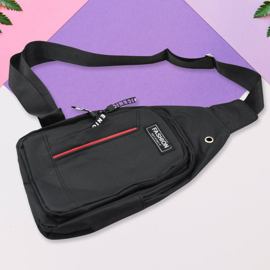 Wukusy waterproof anti-theft cross-body waist bag with USB charging port and earphone hook for travel and casual use.