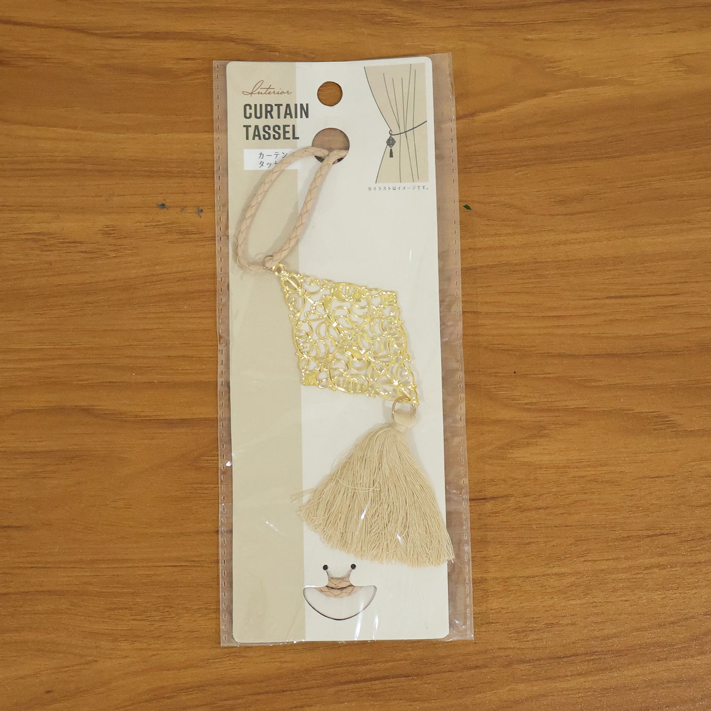 Decorative Wukusy curtain tieback tassel hanging with intricate beaded design, ideal for adding elegance to window curtains.