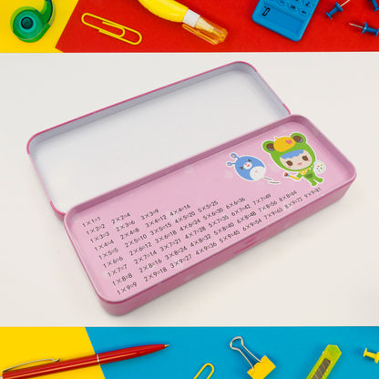 Wukusy 12-piece stationery set including pencil box, compass, eraser, scissors, ruler, pencils, diaries, bottle, and sharpener for kids.