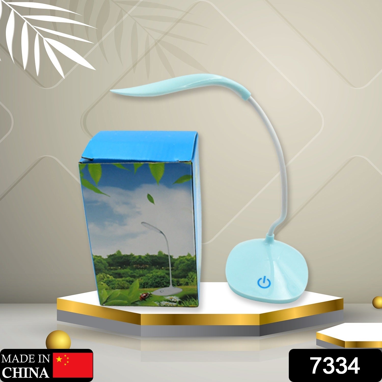 Wukusy 7334 rechargeable LED study lamp with touch switch, dimmer, white desk light for reading and study tasks.