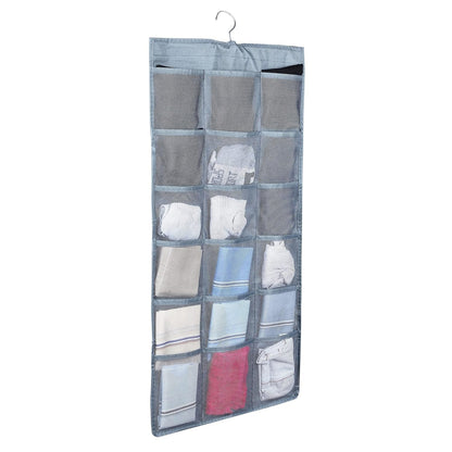 Wukusy hanging garment organizer storage bag with multiple compartments, ideal for closet organization, 80x38 cm fabric material