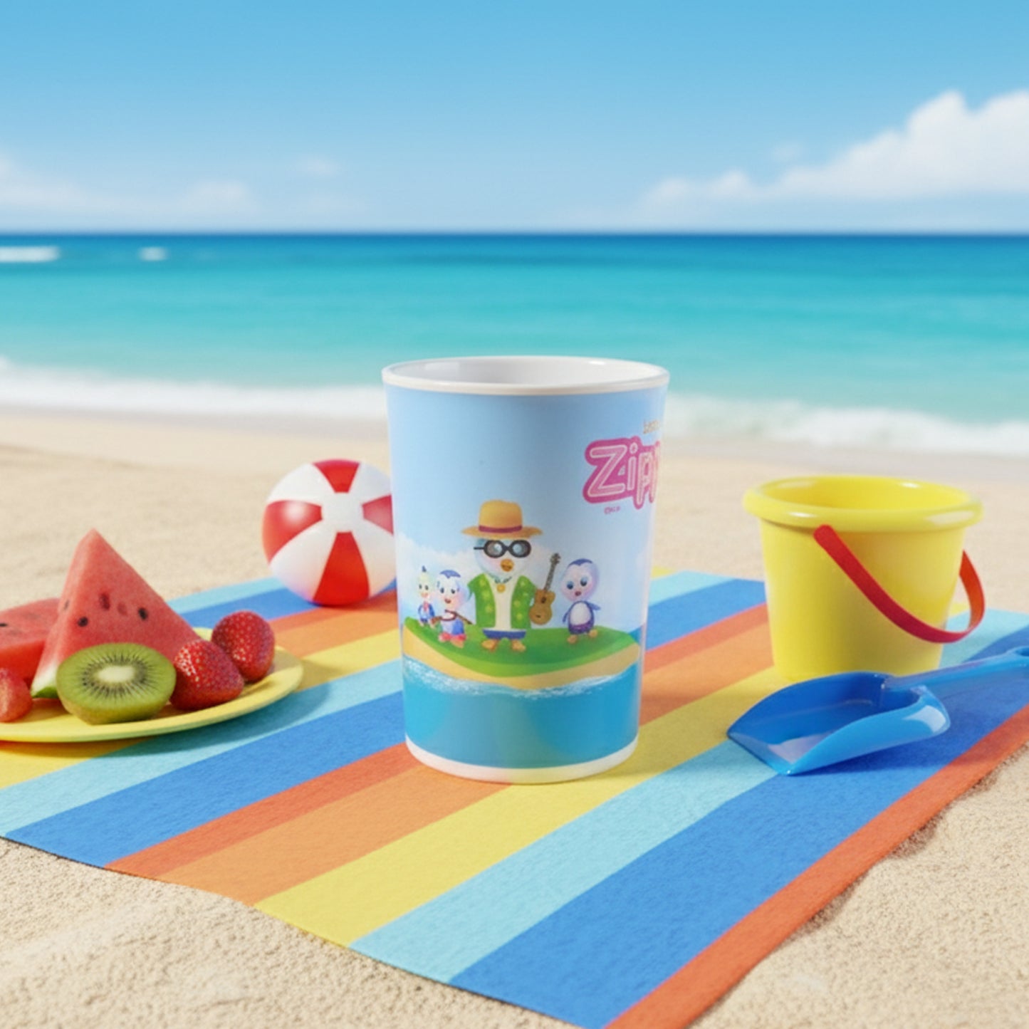 Cute cartoon melamine drinking glass with colorful design, 250ml capacity, by Wukusy for home and kitchen use.