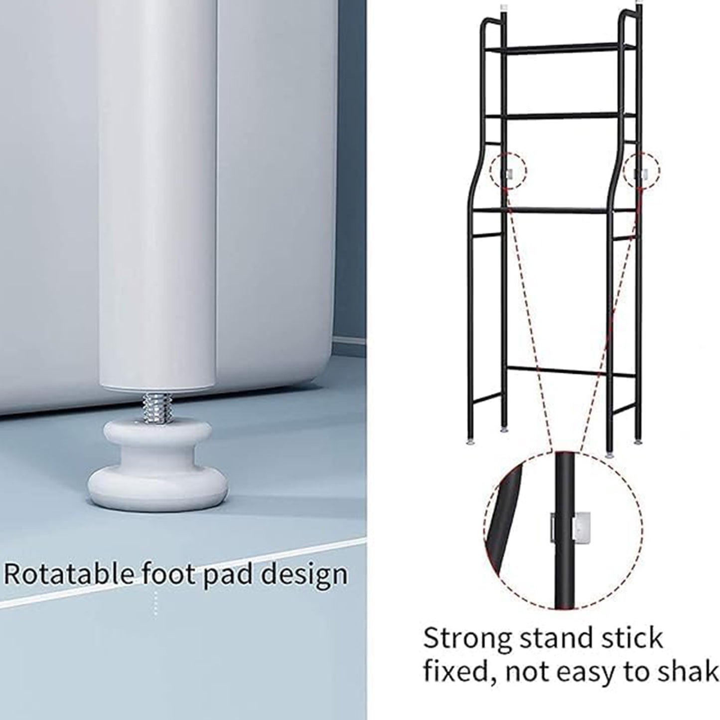 Wukusy multi-layer metal bathroom storage rack with shelves, ideal for laundry room and wash basin organization.