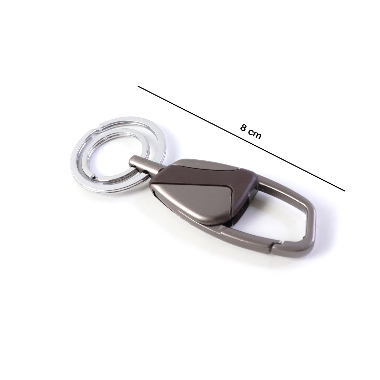 Wukusy heavy-duty metal key holder with locking carabiner clip, compact and durable for secure key organization.