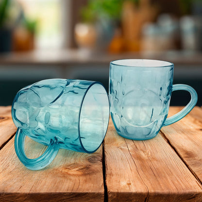 Wukusy Apex Shake Mug set with two durable 350ml plastic mugs for home and kitchen use, shown stacked with handles.