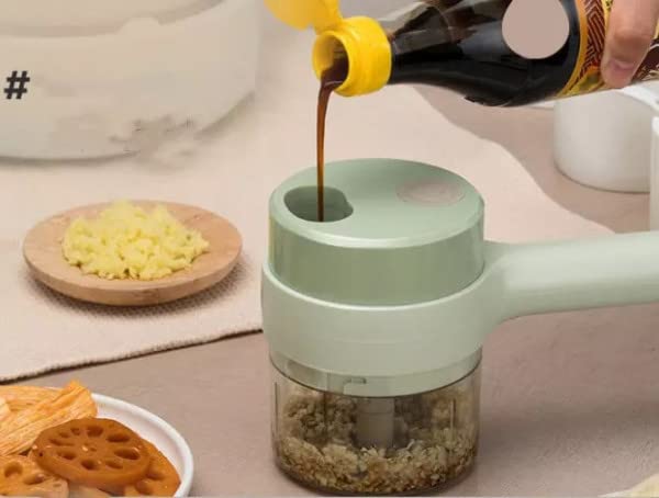 Drpshippr 4-in-1 electric vegetable cutter with slicer, grater, and chopper for efficient home kitchen prep.