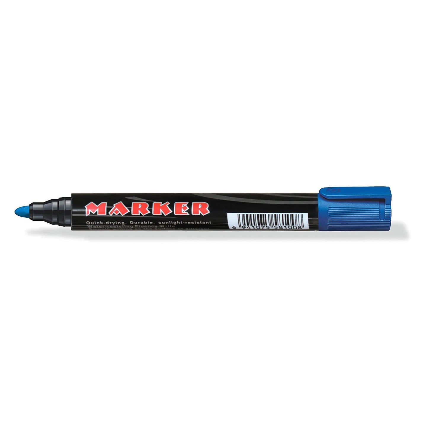 Set of 12 Wukusy premium permanent blue marker pens for office use, with fine tips and vibrant ink in a convenient pack.