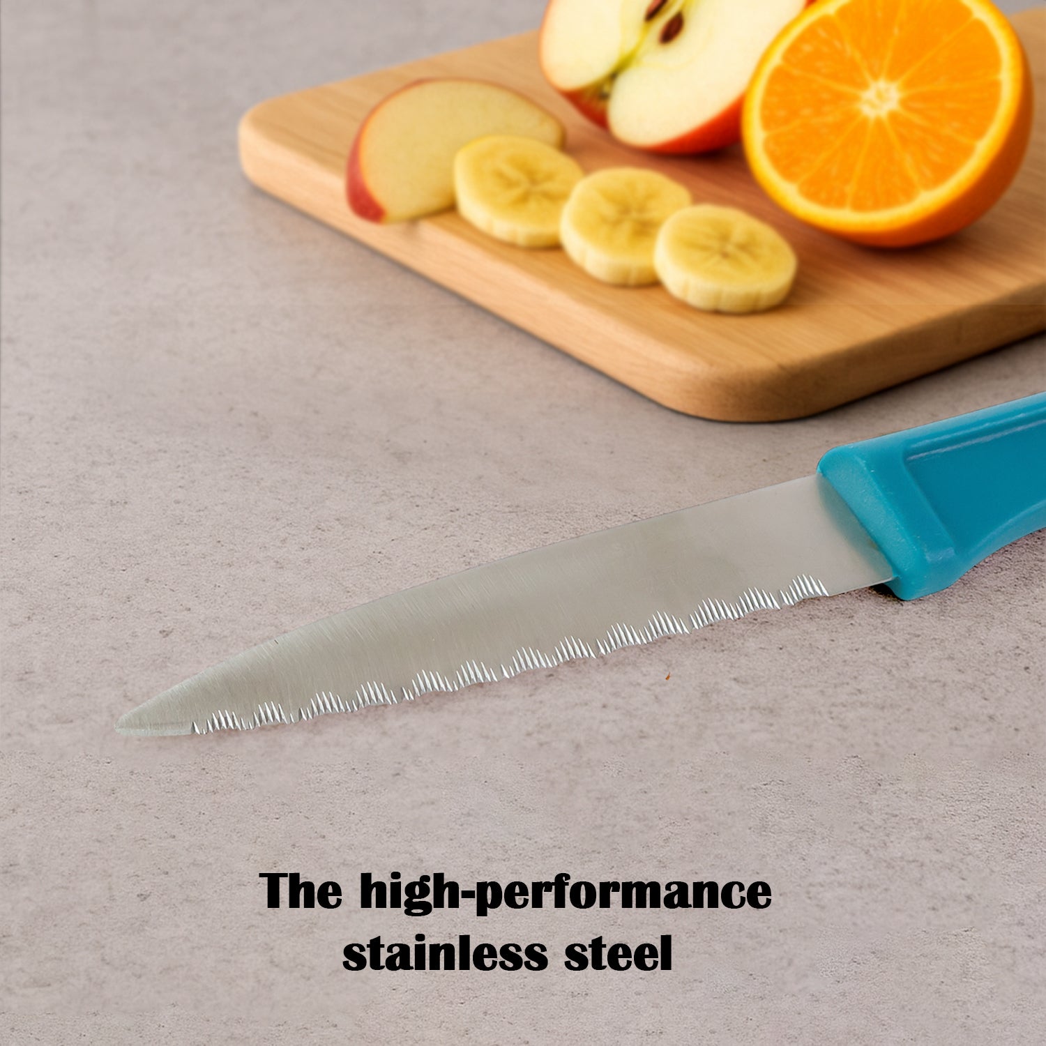 Supermom stainless steel paring knife by Wukusy, compact kitchen tool for precise peeling and slicing.