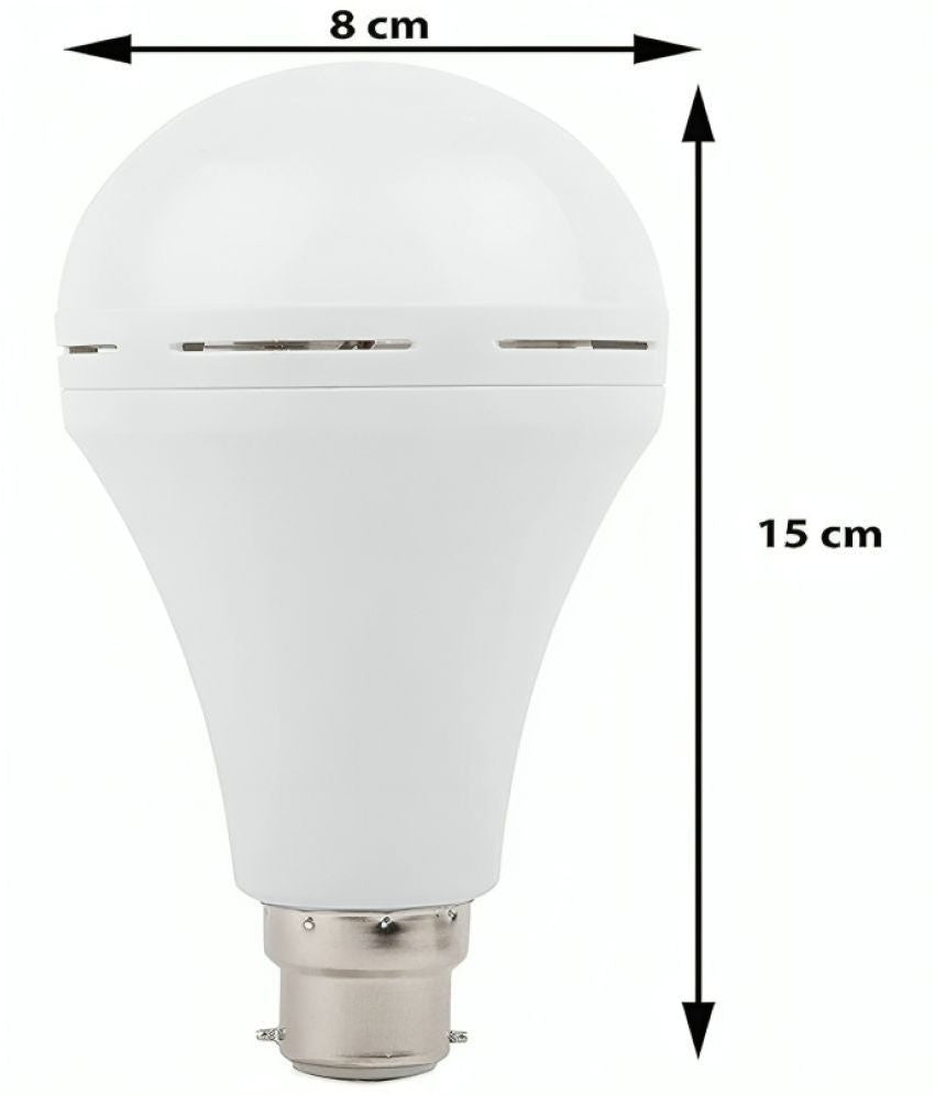 Charkee 9W cool white emergency LED bulb with 3-hour battery backup, no light, for backup power in case of outages.