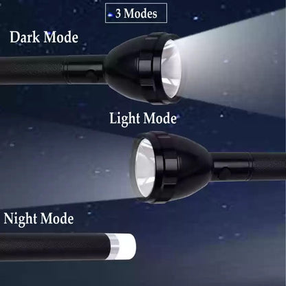 Black Charkee 40W rechargeable emergency flashlight with high power and long-lasting LED light, durable and portable.