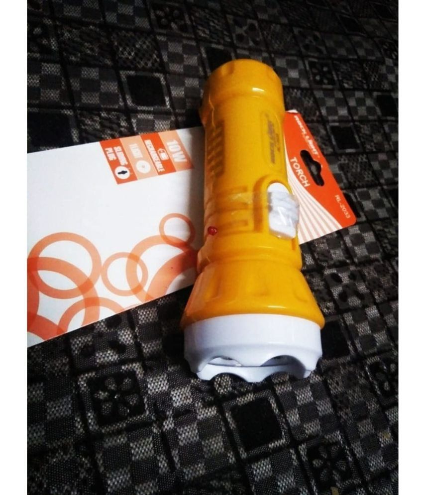 Charkee 5W rechargeable emergency flashlight with multi-color LED, compact torch light for outdoor and emergency use.