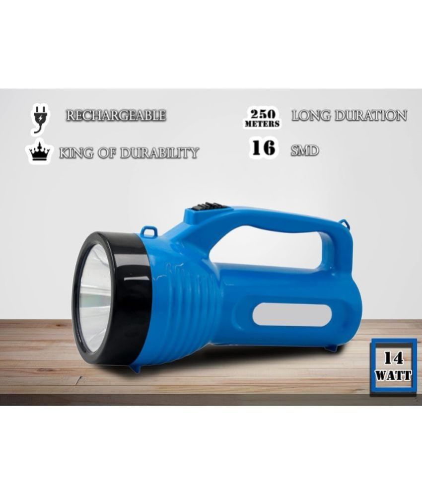Charkee 16W white torch emergency light, compact safety flashlight with battery and stand, ideal for emergency use