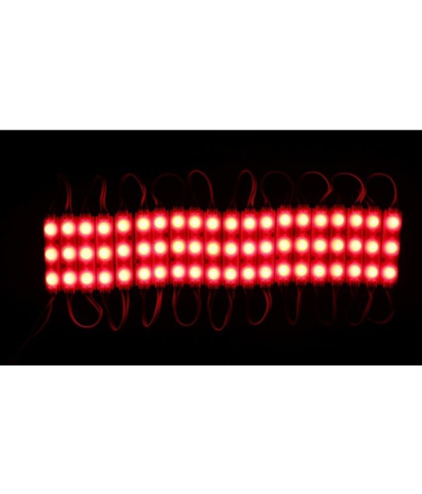 Red Charkee 3-LED waterproof night light strips in a pack of 20, designed for 12V use, ideal for outdoor or indoor lighting.