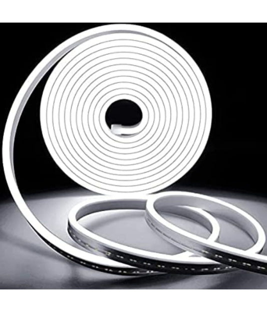 White LED neon light rope by 8354, waterproof outdoor night light with flexible design and connector, ideal for outdoor illumination.