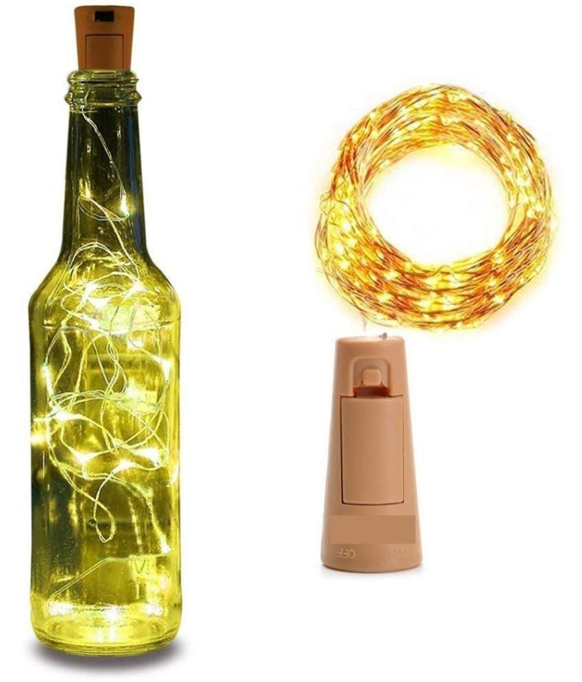 Charkee 20 LED wine bottle cork night lights with copper wire, battery-operated, 2-meter string for decorative illumination.