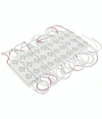 Charkee White 20pcs LED 5050 3-LED module night lights, waterproof RGB color, 12V, suitable for decorative lighting.