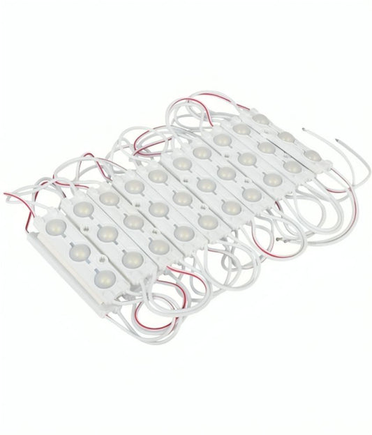 Charkee White 20pcs LED 5050 3-LED module night lights, waterproof RGB color, 12V, suitable for decorative lighting.