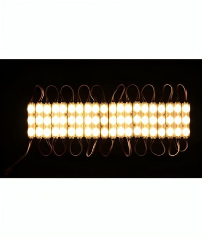 Charkee White 20pcs LED 5050 RGB waterproof night light modules, 12V, with 3 LEDs each, suitable for colorful lighting displays.