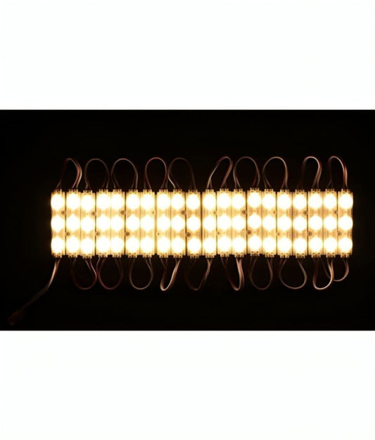 Charkee White 20pcs LED 5050 RGB waterproof night light modules, 12V, with 3 LEDs each, suitable for colorful lighting displays.