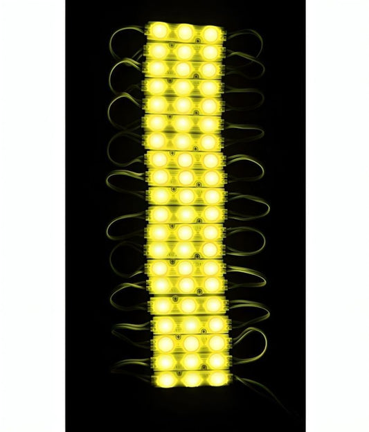 Yellow Charkee 3LED waterproof night light strip, 12V 5730 LED SMD, pack of 20, ideal for indoor or outdoor lighting.