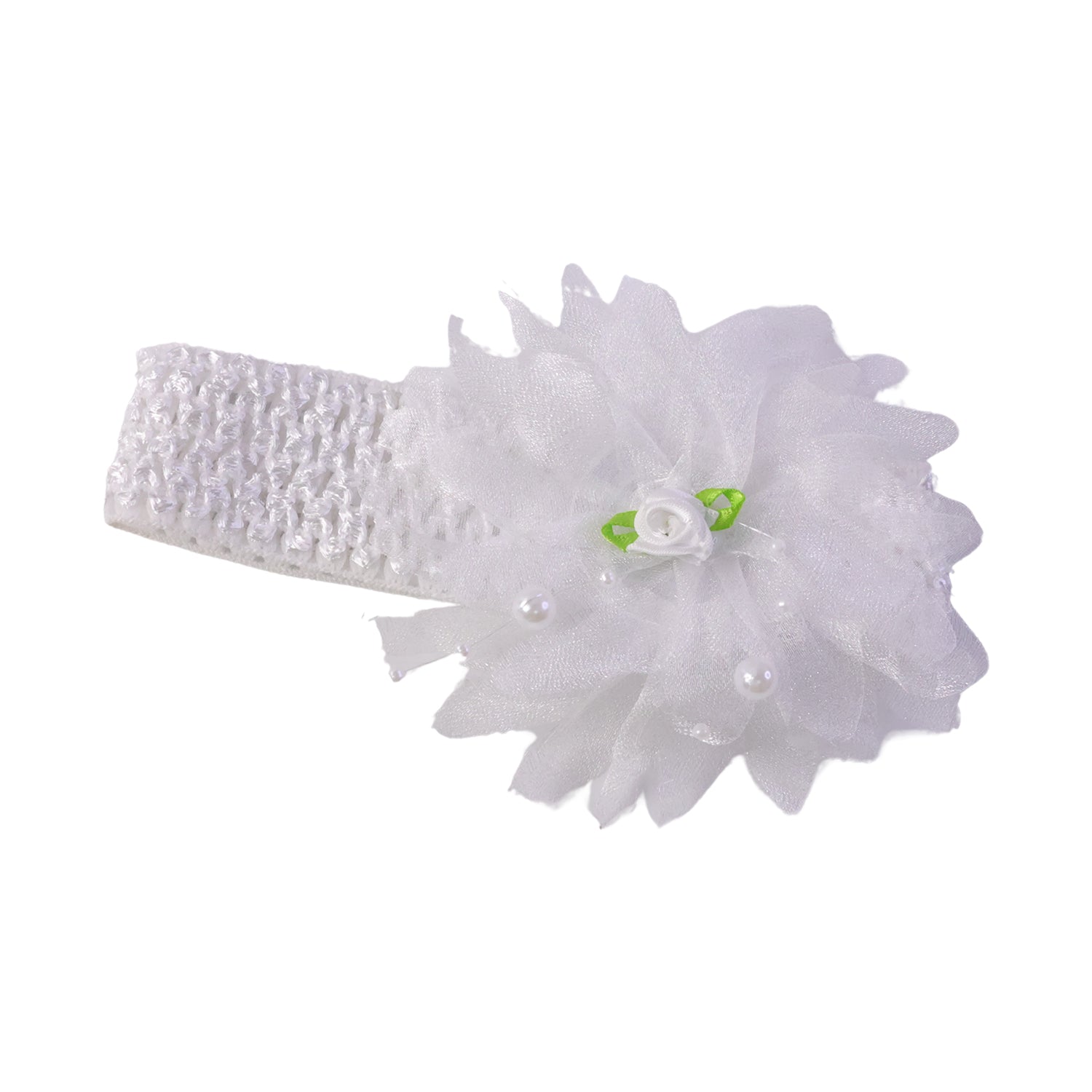 Soft elastic floral baby headband by Wukusy, stylish stretchable hair band with colorful flower design for infants and toddlers.