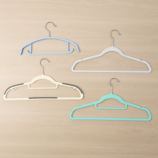 Wukusy premium mix design non-slip clothes hanger showing multiple colorful hangers with textured non-slip surface for clothing.
